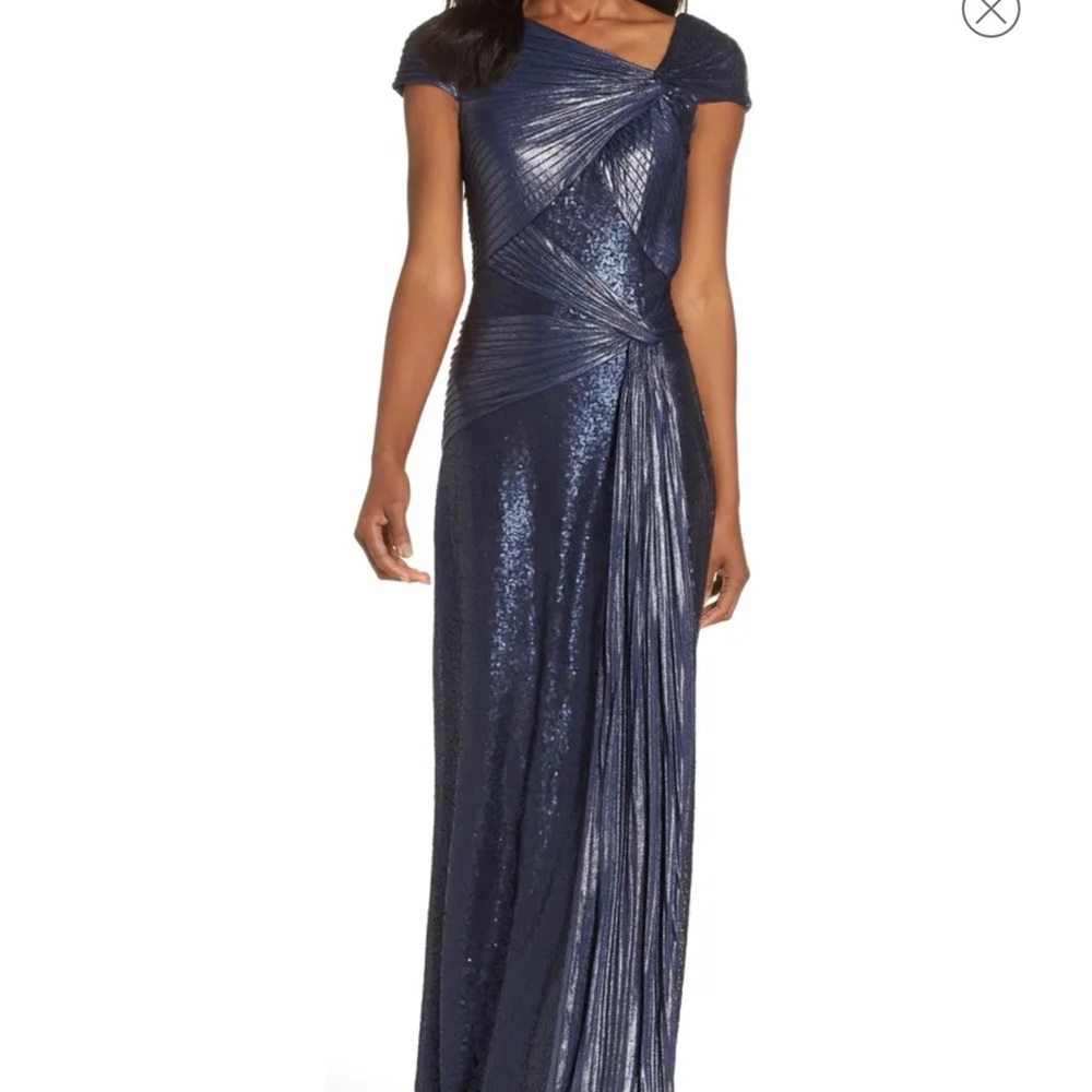 Tadashi Shoji Pintuck Sequin Gown